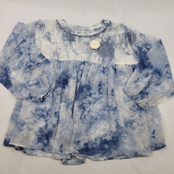 NWT Sheer bottom & sleeve tye dye smock blouse - Picture 1 of 5